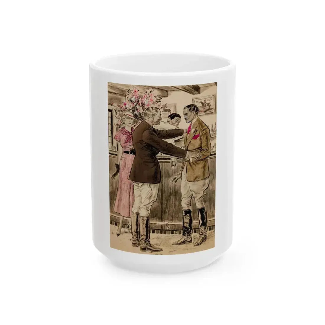 For the Love of Hell, You're Going to Play Polo in an Hour, Always Tomorrow, book illustration - White Coffee Mug 15oz - Go Mug Yourself