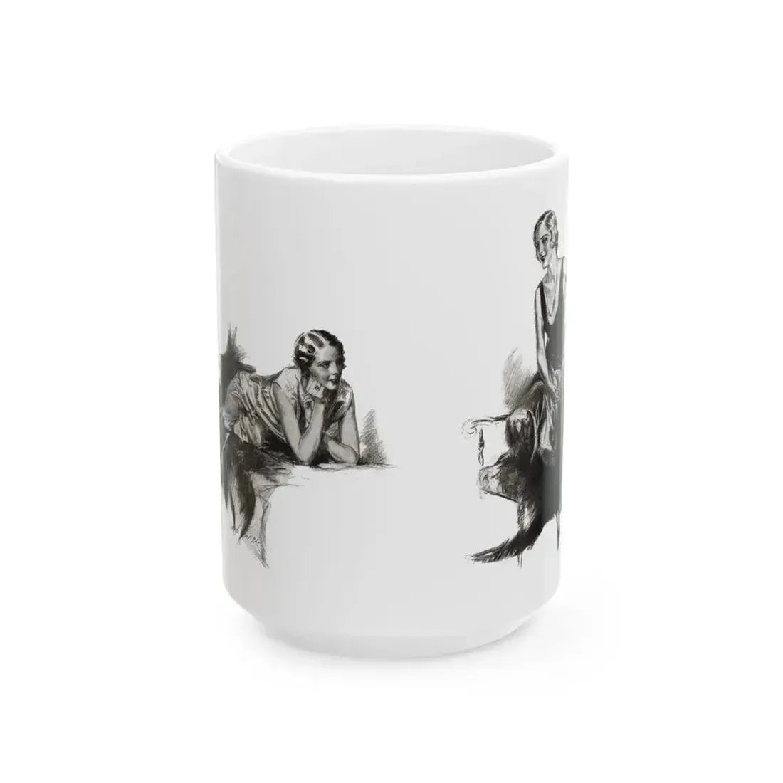 For The Love of Mike (2), Cosmopolitan, October 1930 - White Coffee Mug 15oz - Go Mug Yourself