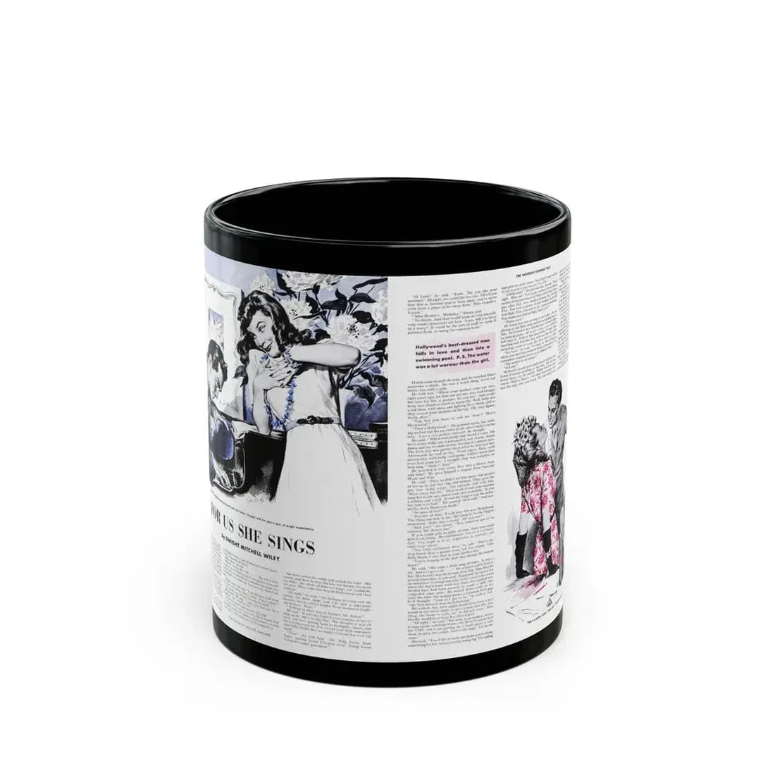 For Us She Sings, Saturday Evening Post, August 21, 1943 - Black Coffee Mug 11oz - Go Mug Yourself