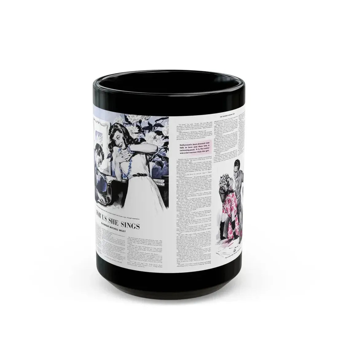 For Us She Sings, Saturday Evening Post, August 21, 1943 - Black Coffee Mug 15oz - Go Mug Yourself