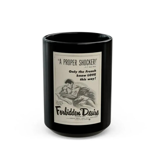 FORBIDDEN DESIRE 1955 Movie Poster - Black Coffee Mug 15oz - Go Mug Yourself