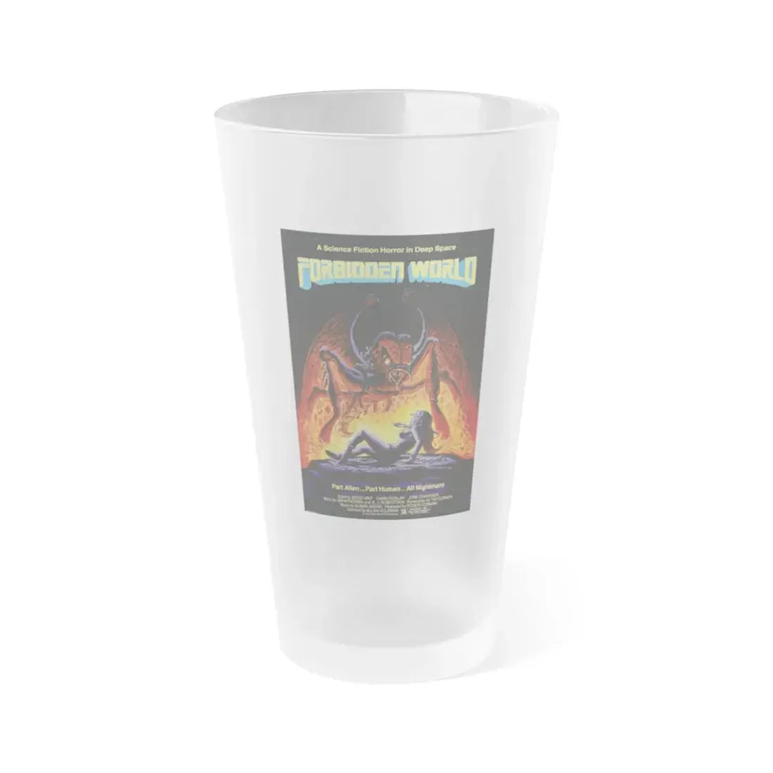 FORBIDDEN WORLD (MUTANT) 1982 Movie Poster - Frosted Pint Glass 16oz 16oz Frosted - Go Mug Yourself
