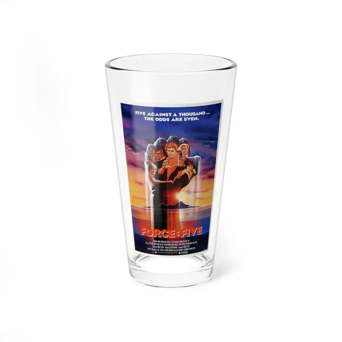 FORCE FIVE 1981 Movie Poster - Pint Glass 16oz 16oz - Go Mug Yourself