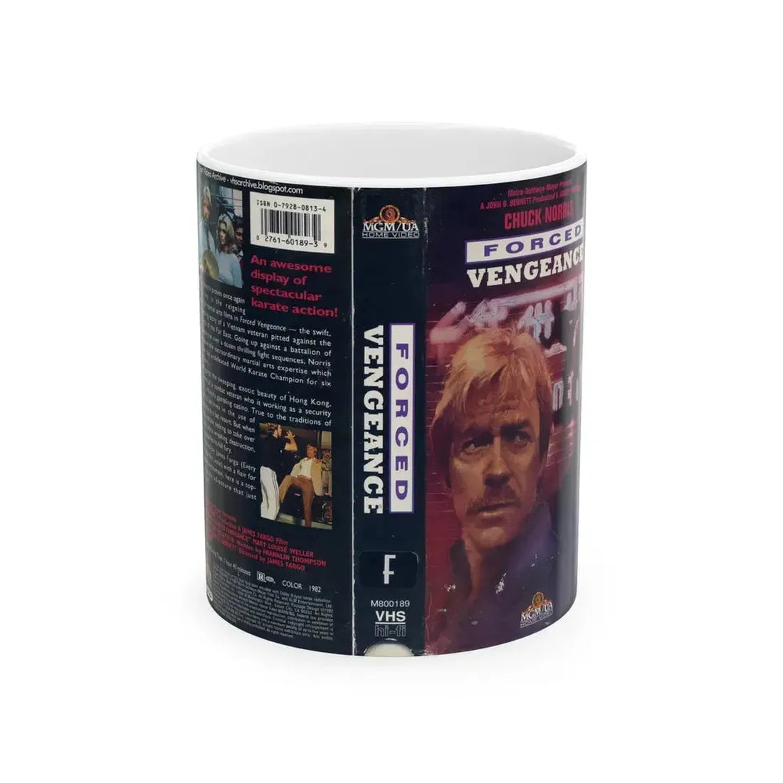 FORCED VENGEANCE (VHS COVER) - White Coffee Mug 11oz - Go Mug Yourself