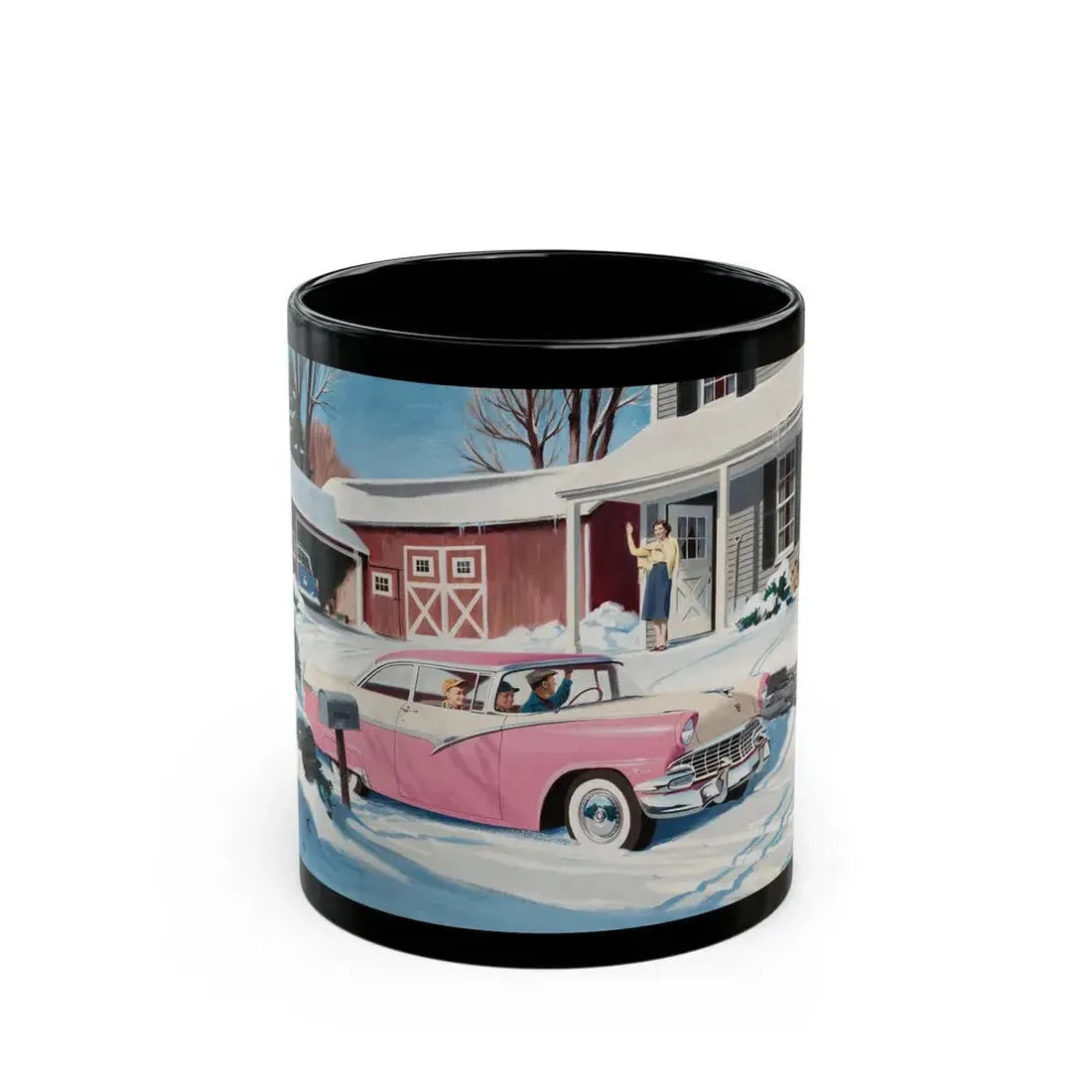 Ford Fairlaine advertisement, 1956 - Black Coffee Mug 11oz - Go Mug Yourself