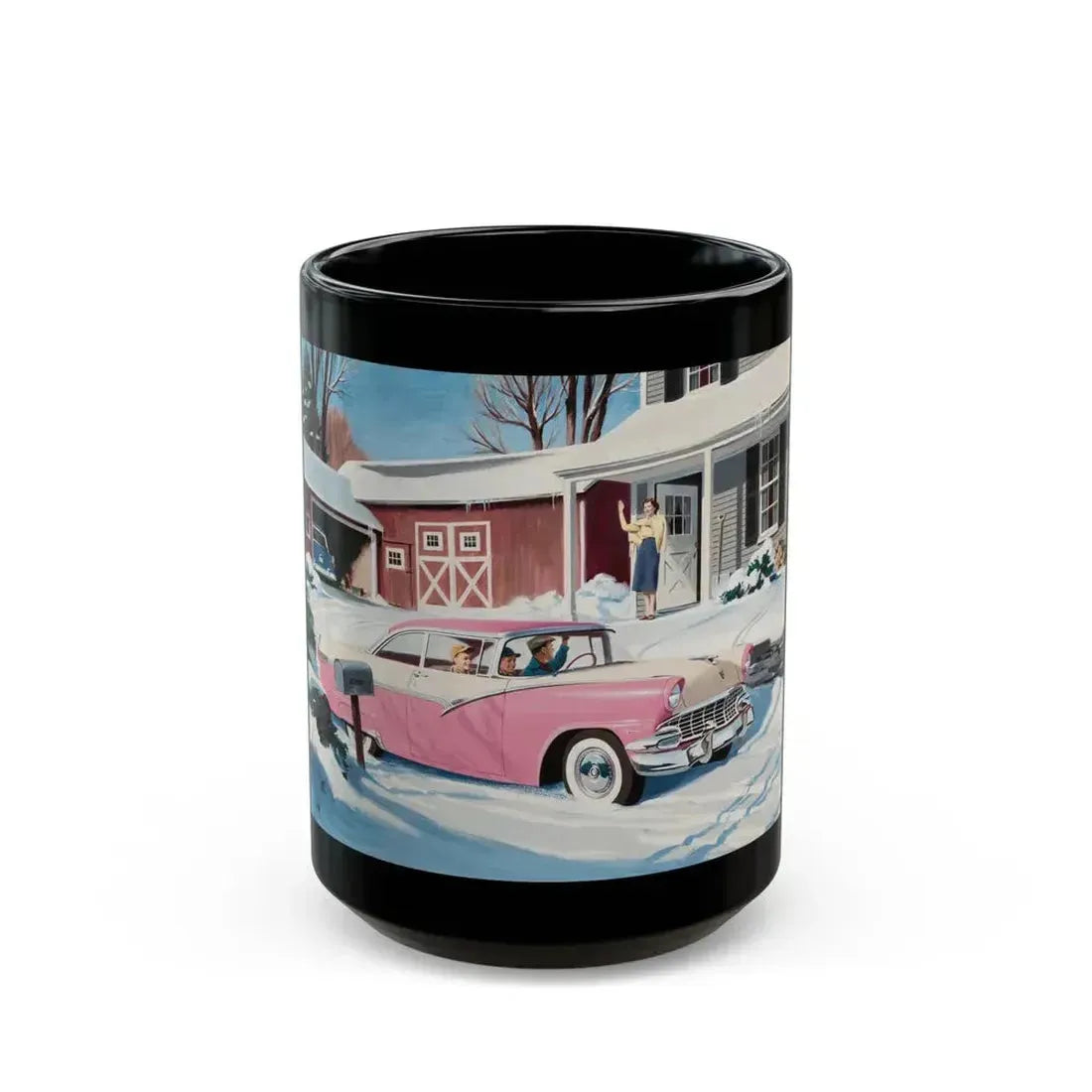 Ford Fairlaine advertisement, 1956 - Black Coffee Mug 15oz - Go Mug Yourself