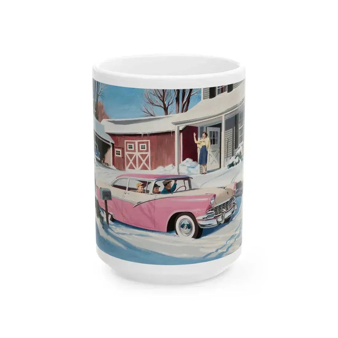 Ford Fairlaine advertisement, 1956 - White Coffee Mug 15oz - Go Mug Yourself