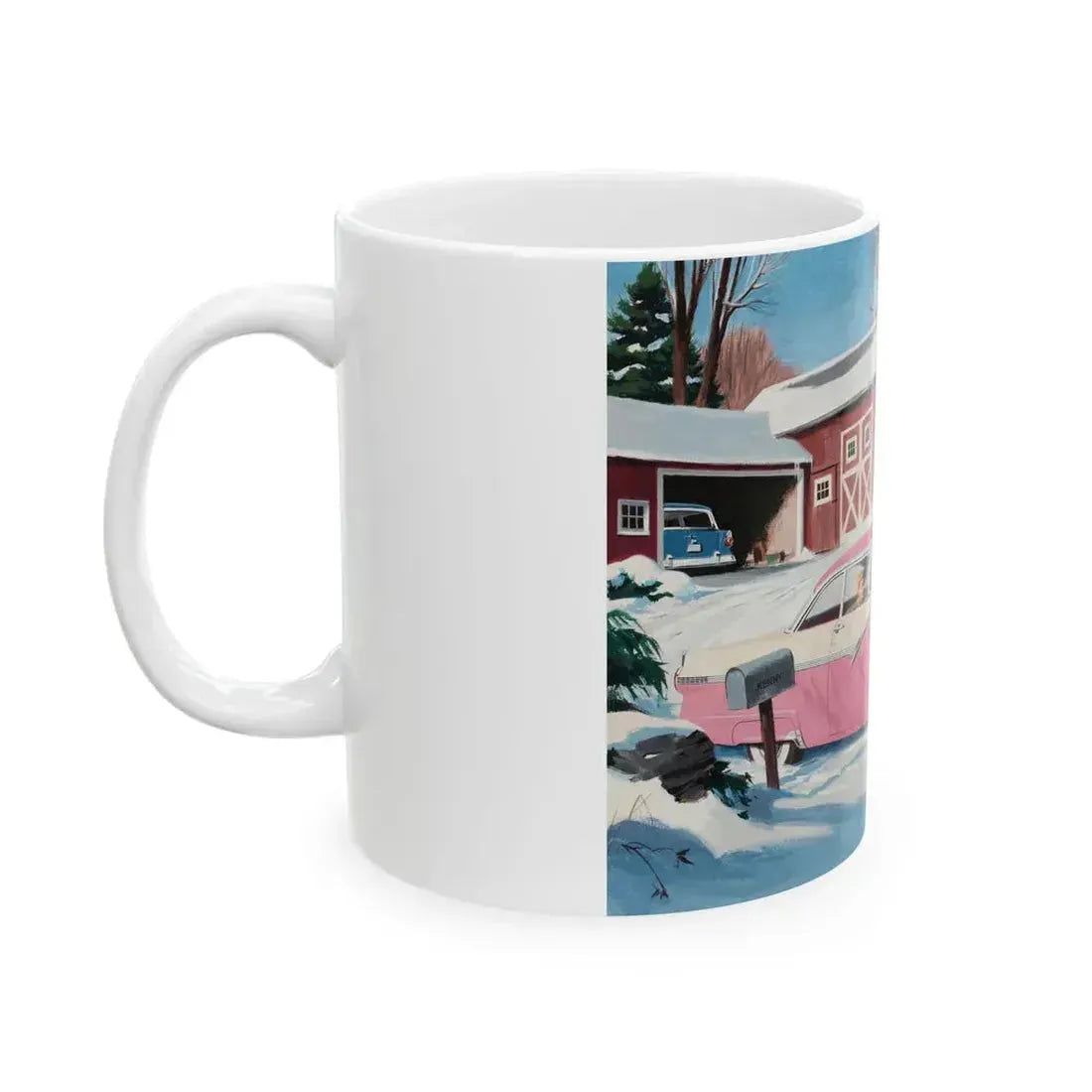 Ford Fairlaine advertisement, 1956 - White Coffee Mug - Go Mug Yourself