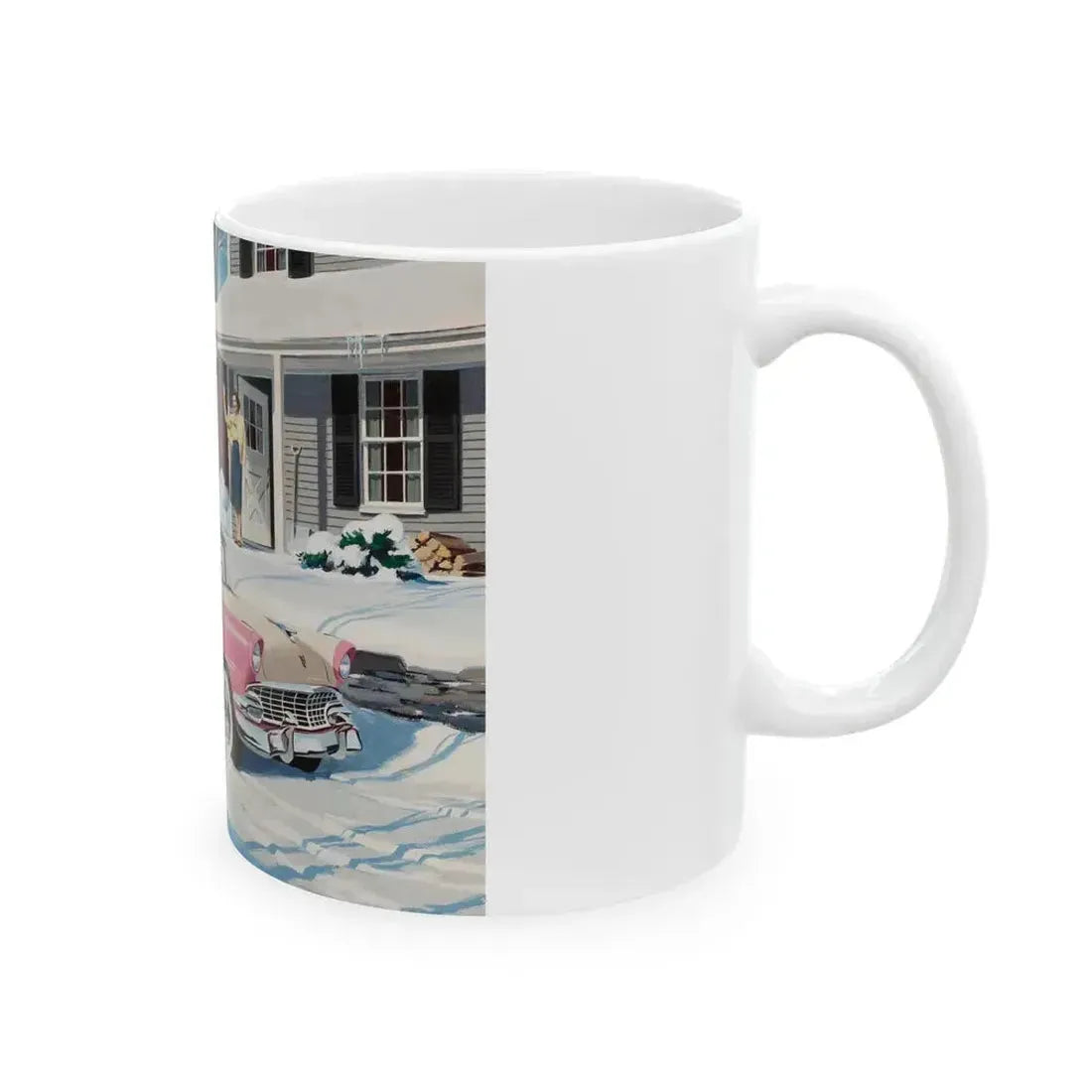 Ford Fairlaine advertisement, 1956 - White Coffee Mug - Go Mug Yourself