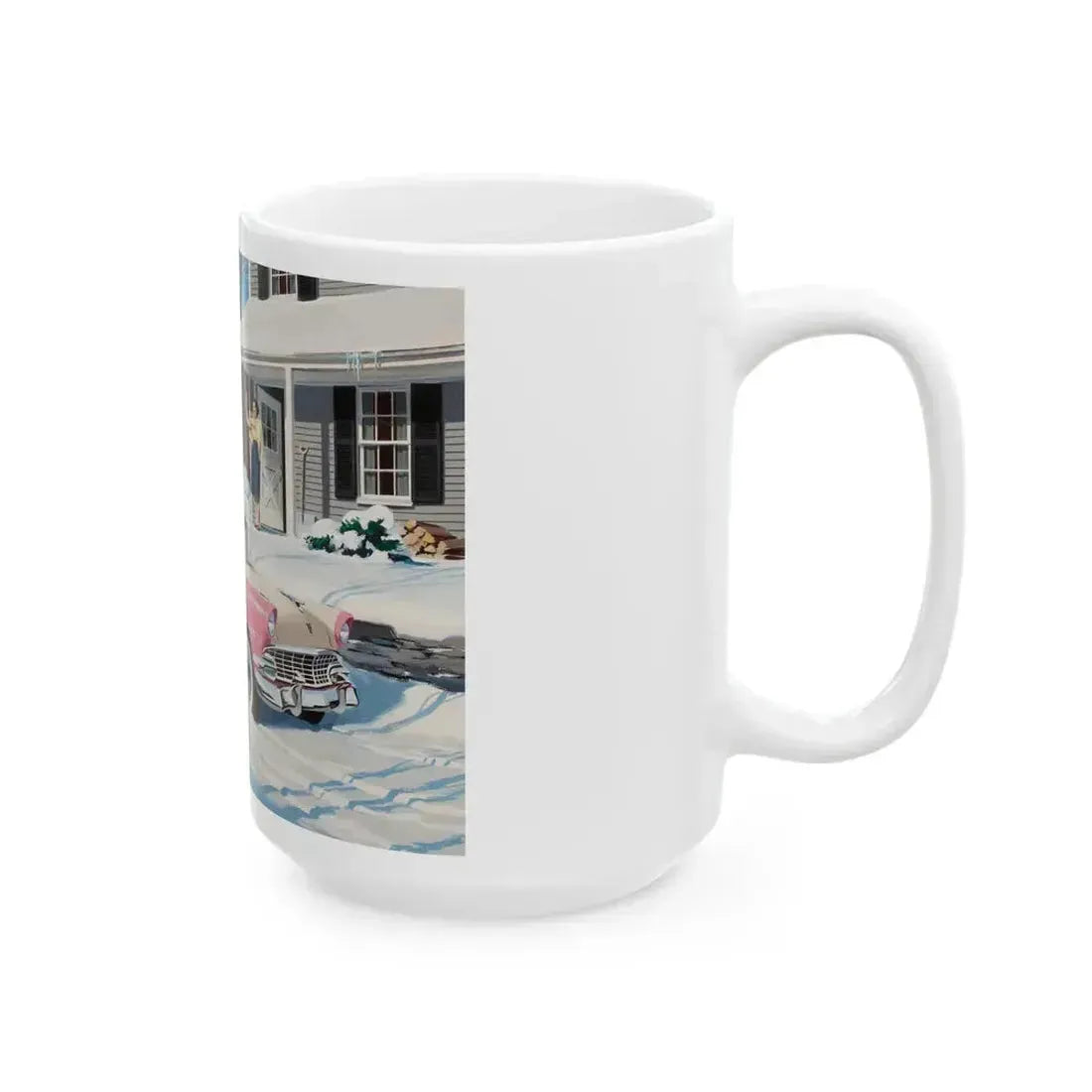 Ford Fairlaine advertisement, 1956 - White Coffee Mug - Go Mug Yourself