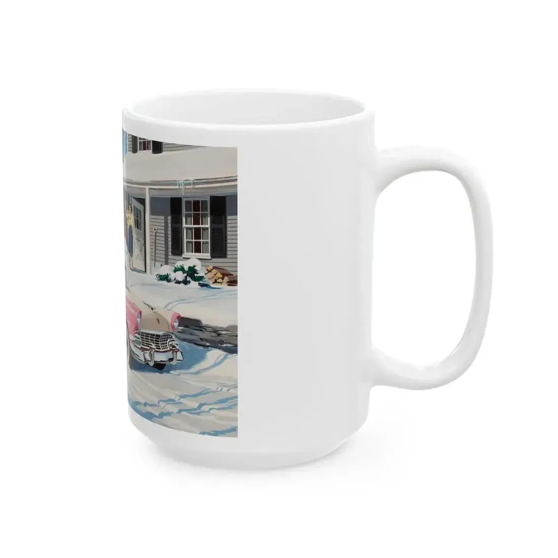Ford Fairlaine advertisement, 1956 - White Coffee Mug - Go Mug Yourself
