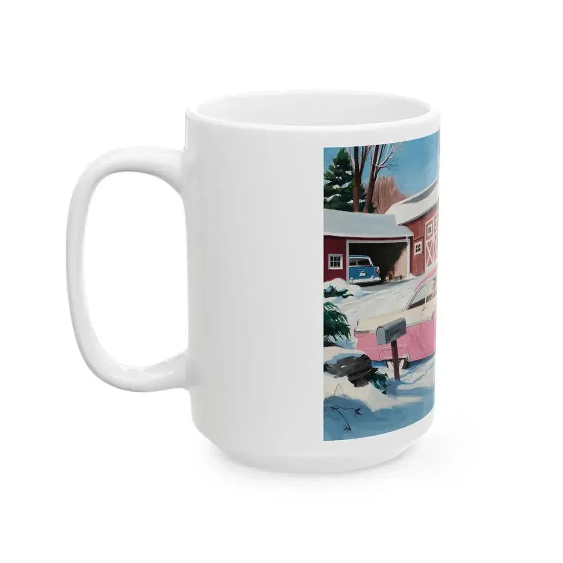 Ford Fairlaine advertisement, 1956 - White Coffee Mug - Go Mug Yourself