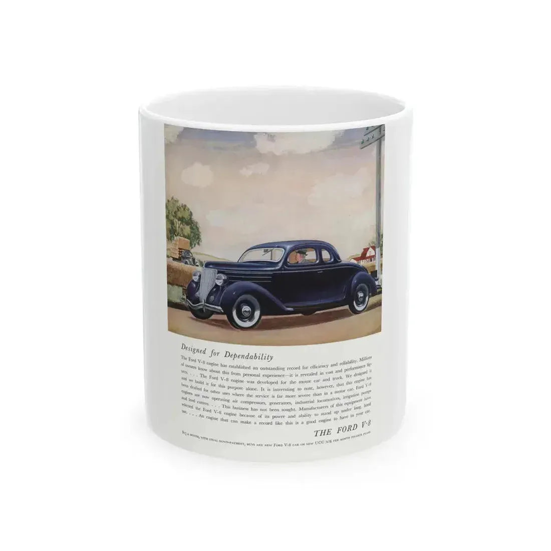 Ford for 1936 ad, The American Magazine, June 1936 - White Coffee Mug 11oz - Go Mug Yourself
