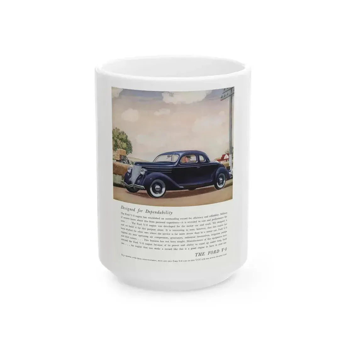 Ford for 1936 ad, The American Magazine, June 1936 - White Coffee Mug 15oz - Go Mug Yourself