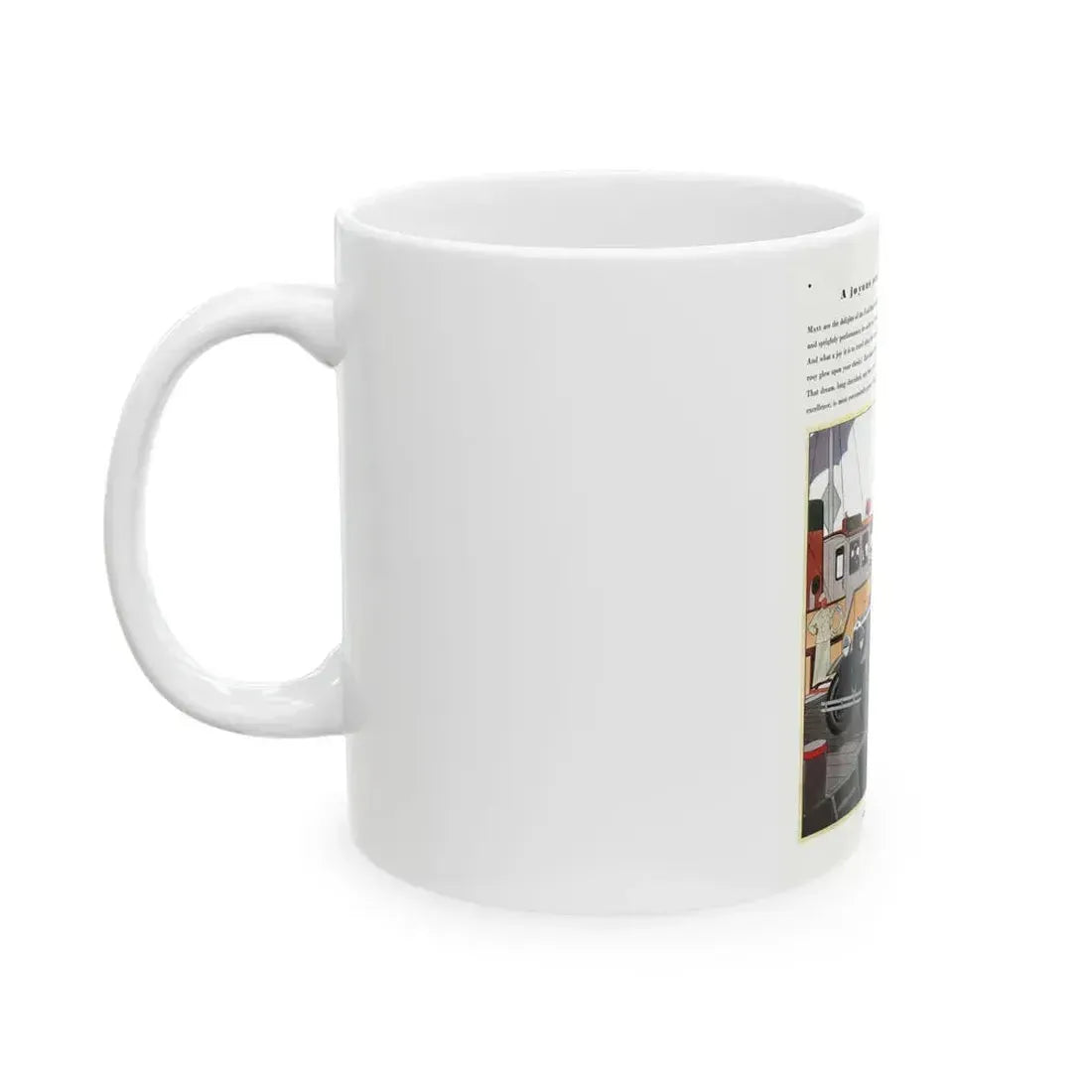 Ford Roadster ad, Pictorial Review, August 1930 - White Coffee Mug - Go Mug Yourself