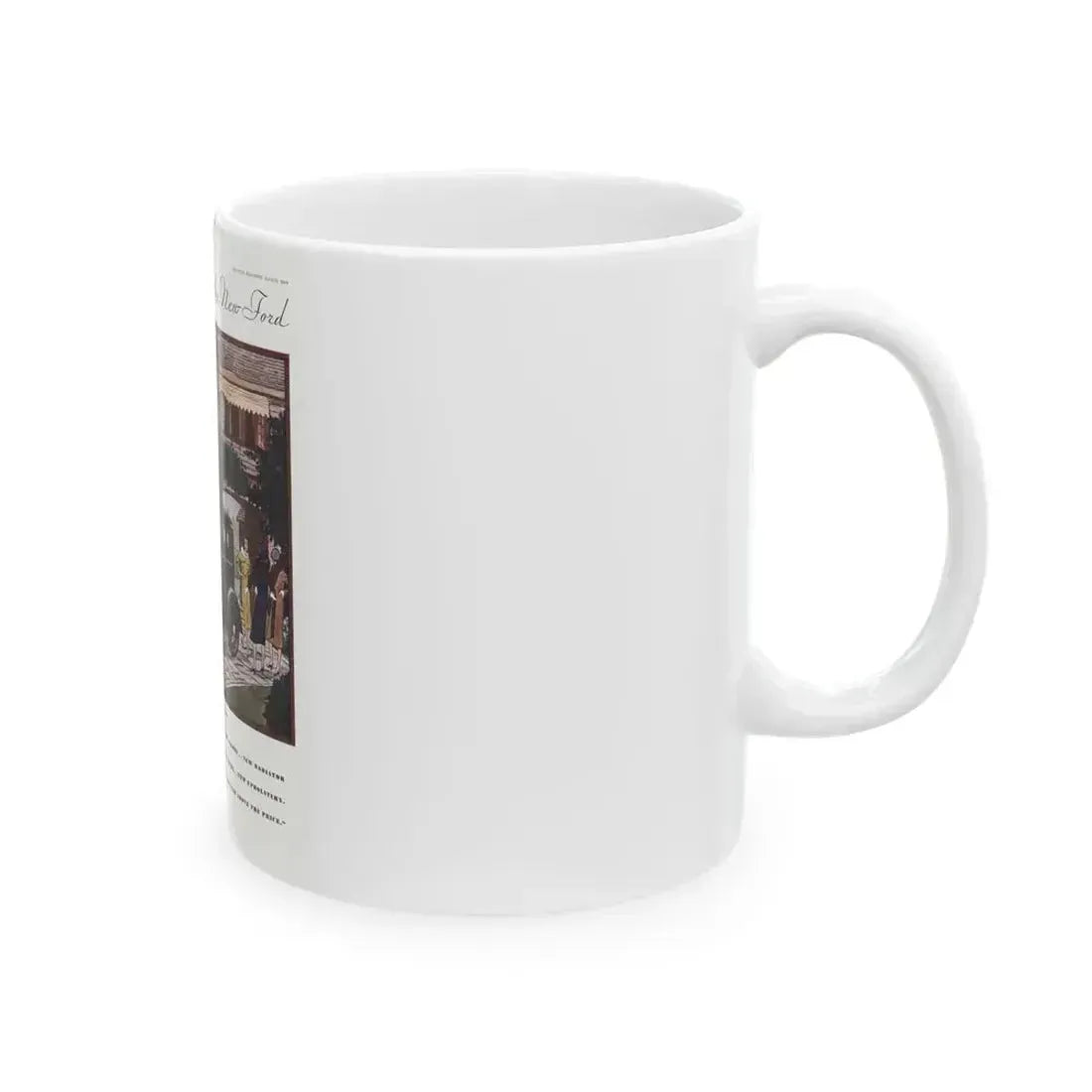 Ford Sedan ad, McCall's, March 1930 - White Coffee Mug - Go Mug Yourself