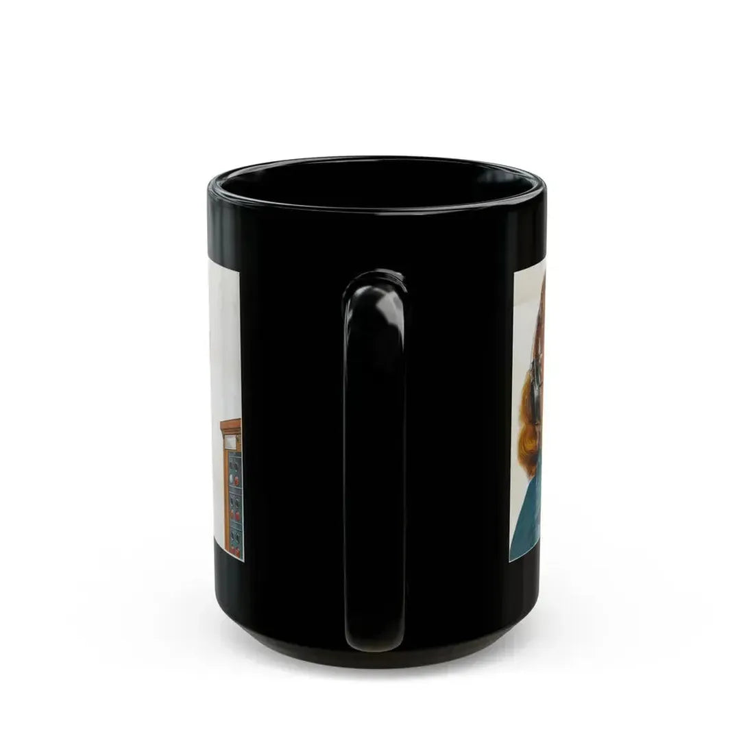Ford Telephone Advertising Poster (Late 1940s) - Black Coffee Mug - Go Mug Yourself