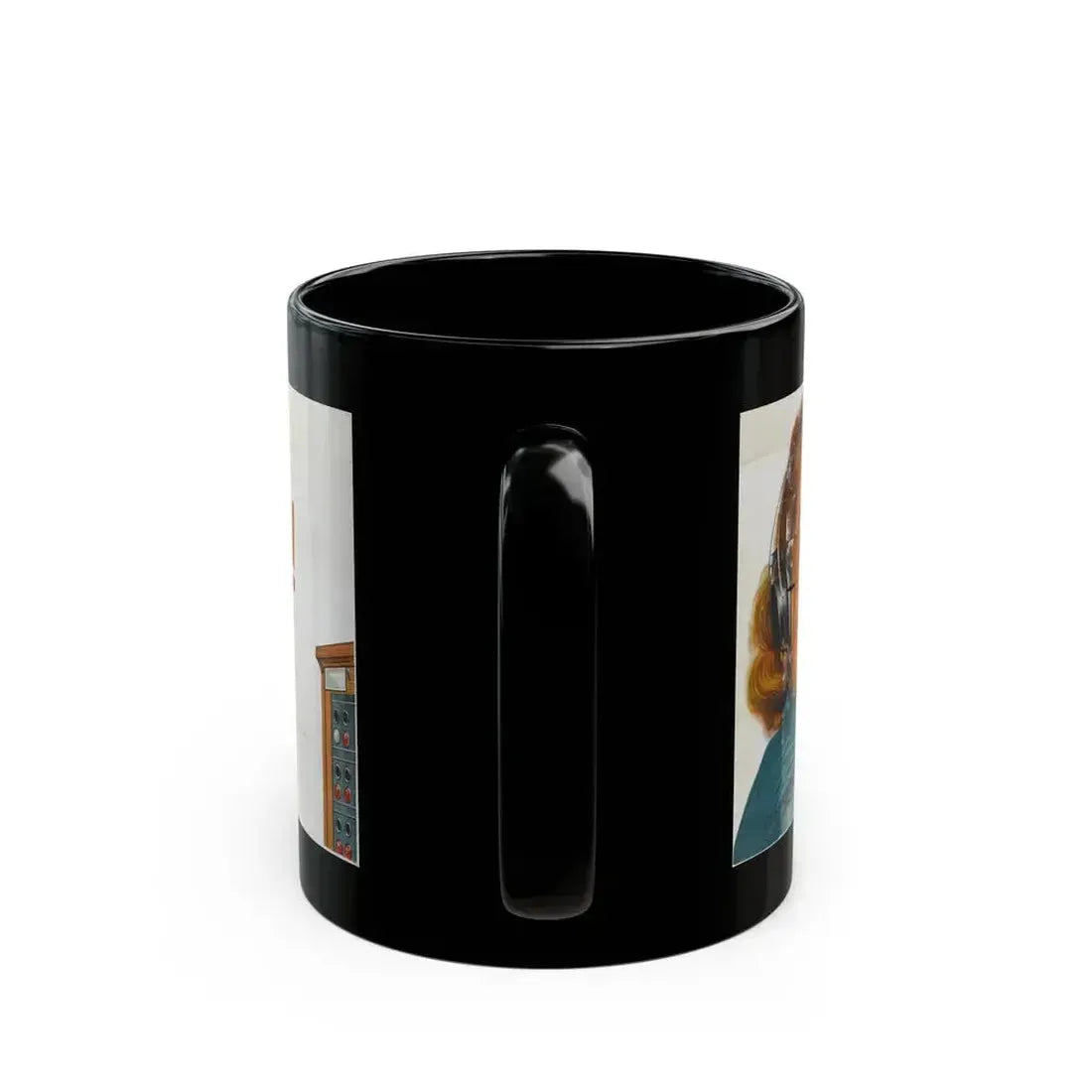 Ford Telephone Advertising Poster (Late 1940s) - Black Coffee Mug - Go Mug Yourself