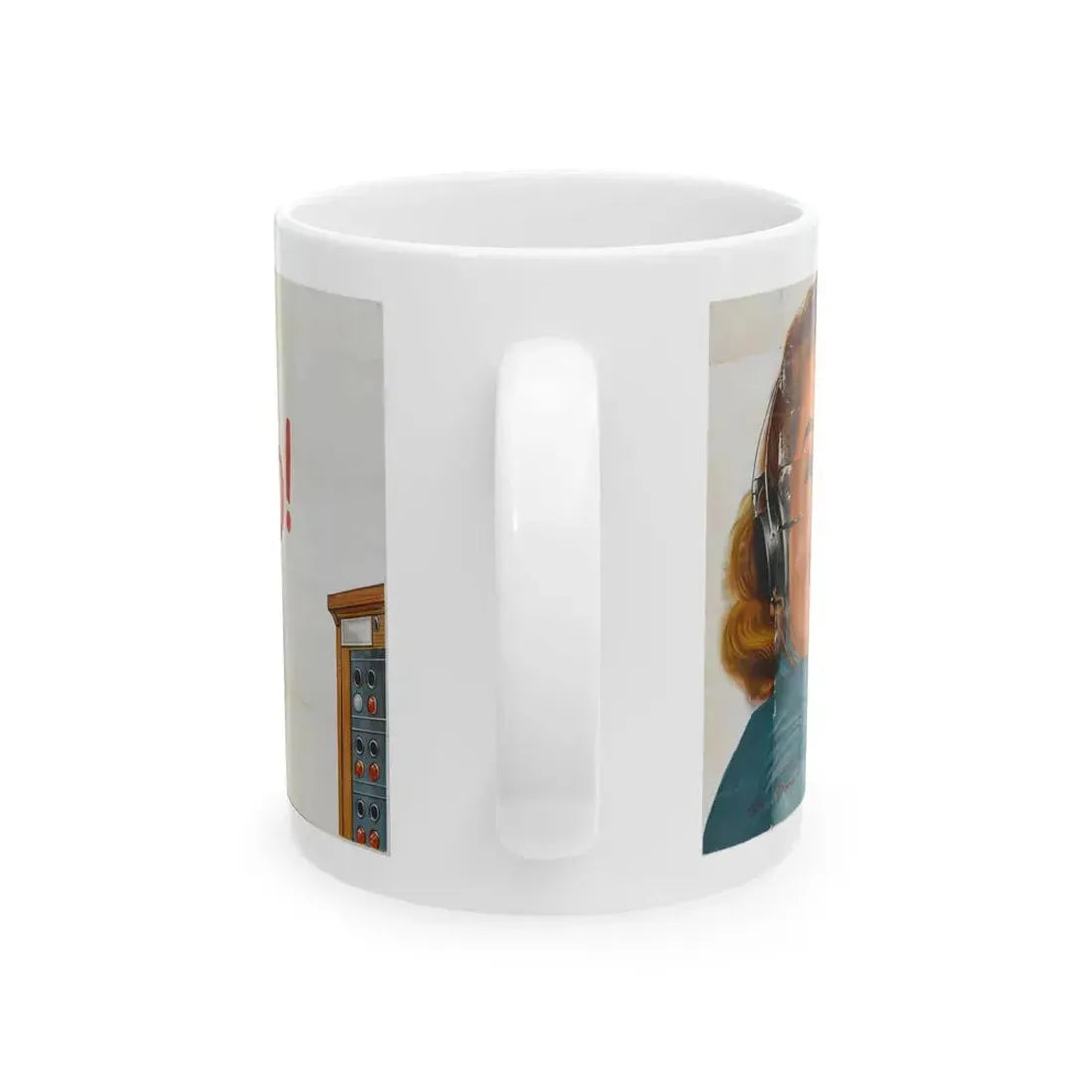 Ford Telephone Advertising Poster (Late 1940s) - White Coffee Mug - Go Mug Yourself