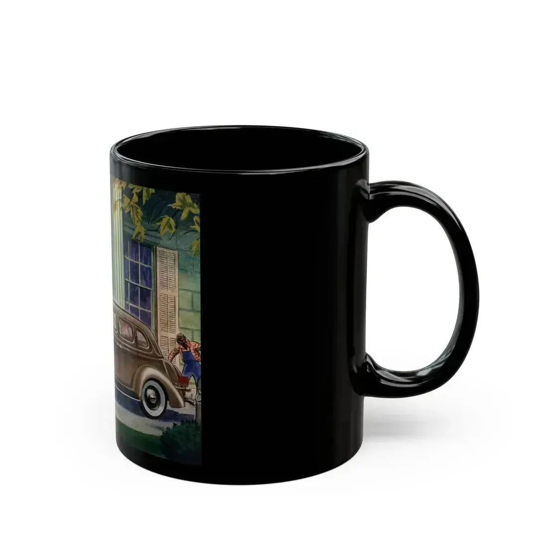 Ford V-8 for 1936 advertisement, The American Magazine, May 1936 - Black Coffee Mug - Go Mug Yourself