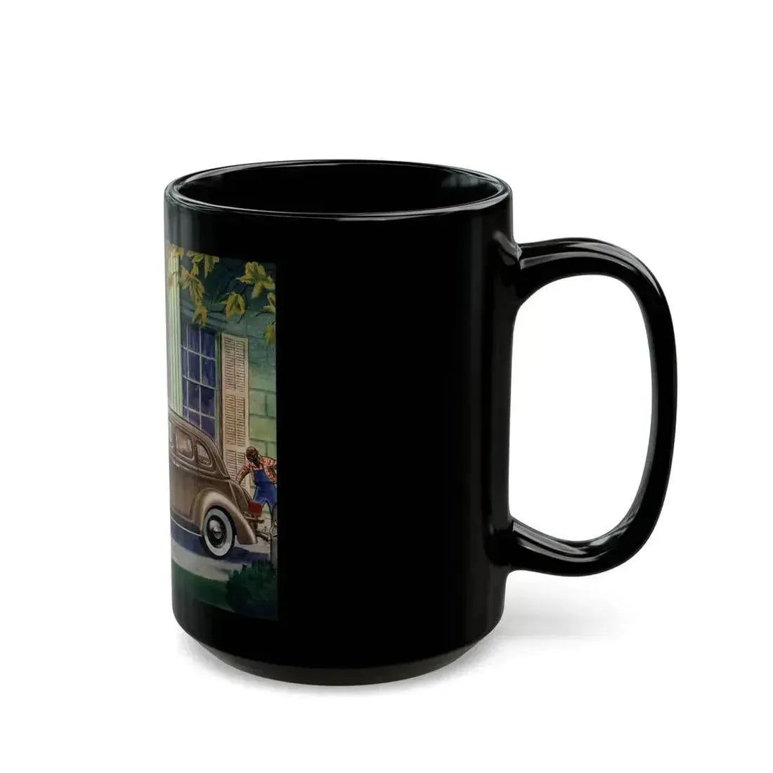 Ford V-8 for 1936 advertisement, The American Magazine, May 1936 - Black Coffee Mug - Go Mug Yourself