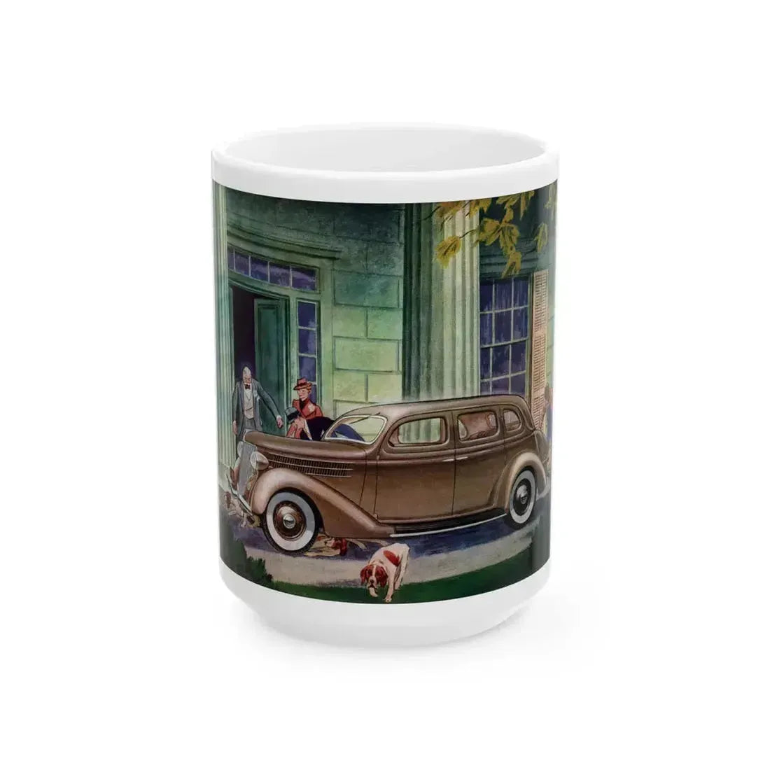 Ford V-8 for 1936 advertisement, The American Magazine, May 1936 - White Coffee Mug 15oz - Go Mug Yourself