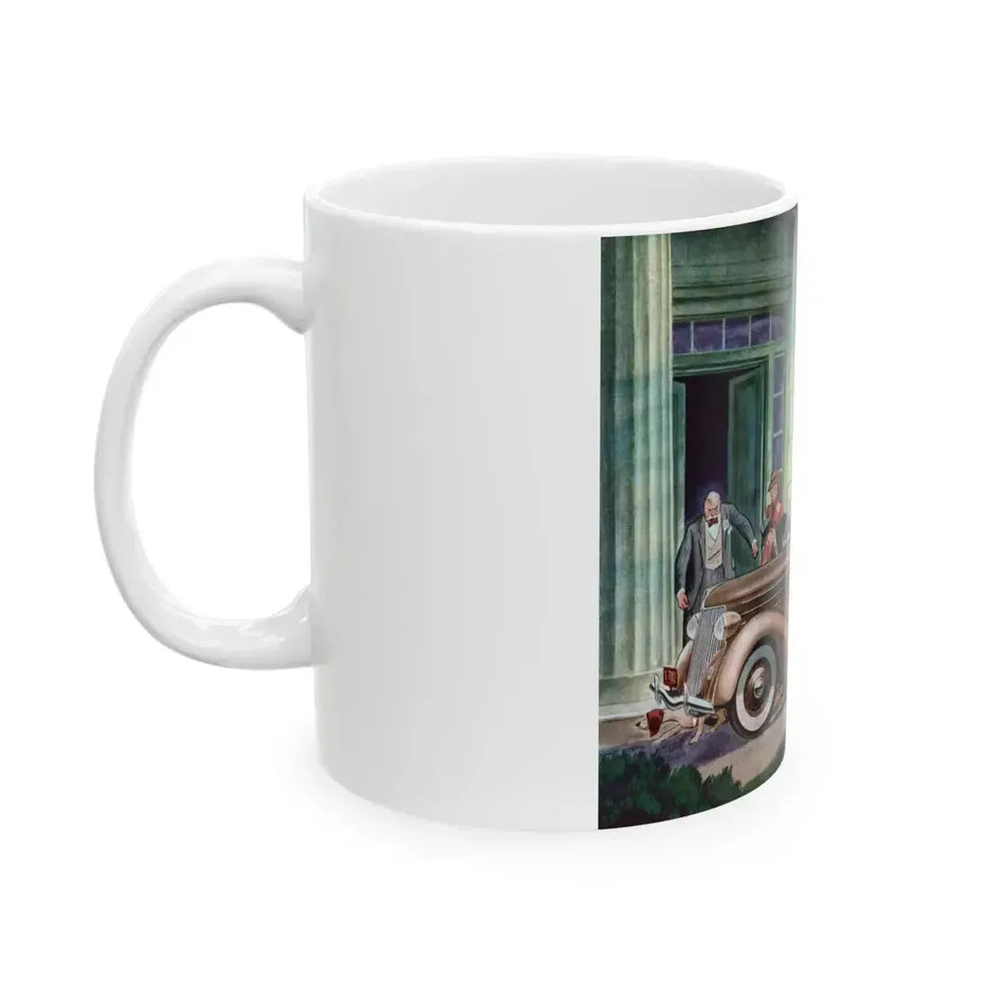 Ford V-8 for 1936 advertisement, The American Magazine, May 1936 - White Coffee Mug - Go Mug Yourself