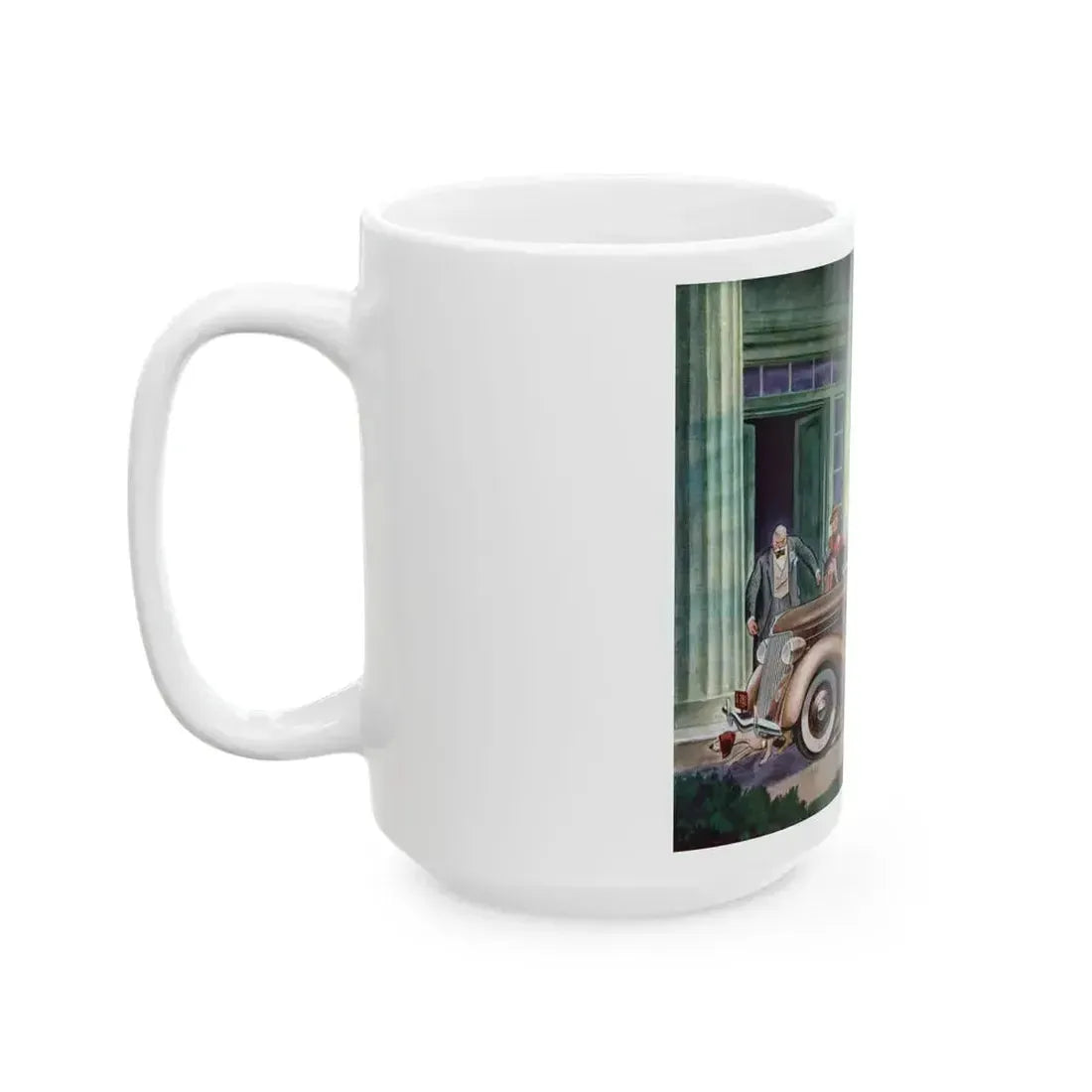 Ford V-8 for 1936 advertisement, The American Magazine, May 1936 - White Coffee Mug - Go Mug Yourself