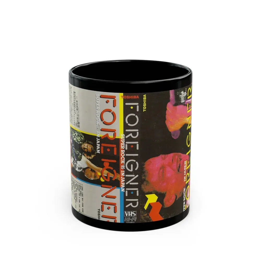 FOREIGNER SUPER ROCK 85 IN JAPAN (VHS COVER) - Black Coffee Mug 11oz - Go Mug Yourself