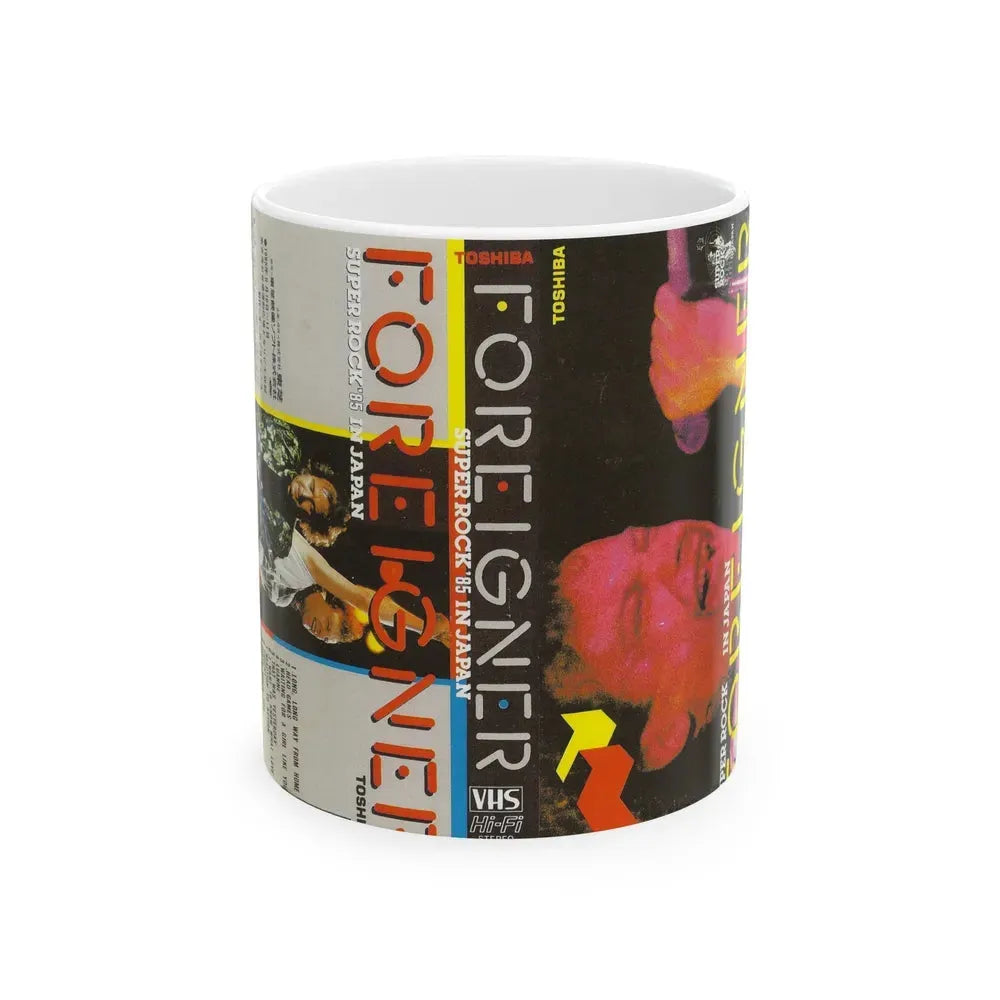 FOREIGNER SUPER ROCK 85 IN JAPAN (VHS COVER) - White Coffee Mug 11oz - Go Mug Yourself