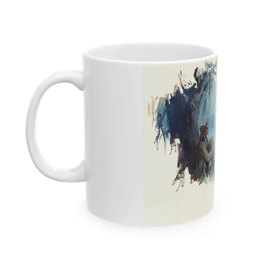 Forest Hunting Scene - White Coffee Mug - Go Mug Yourself