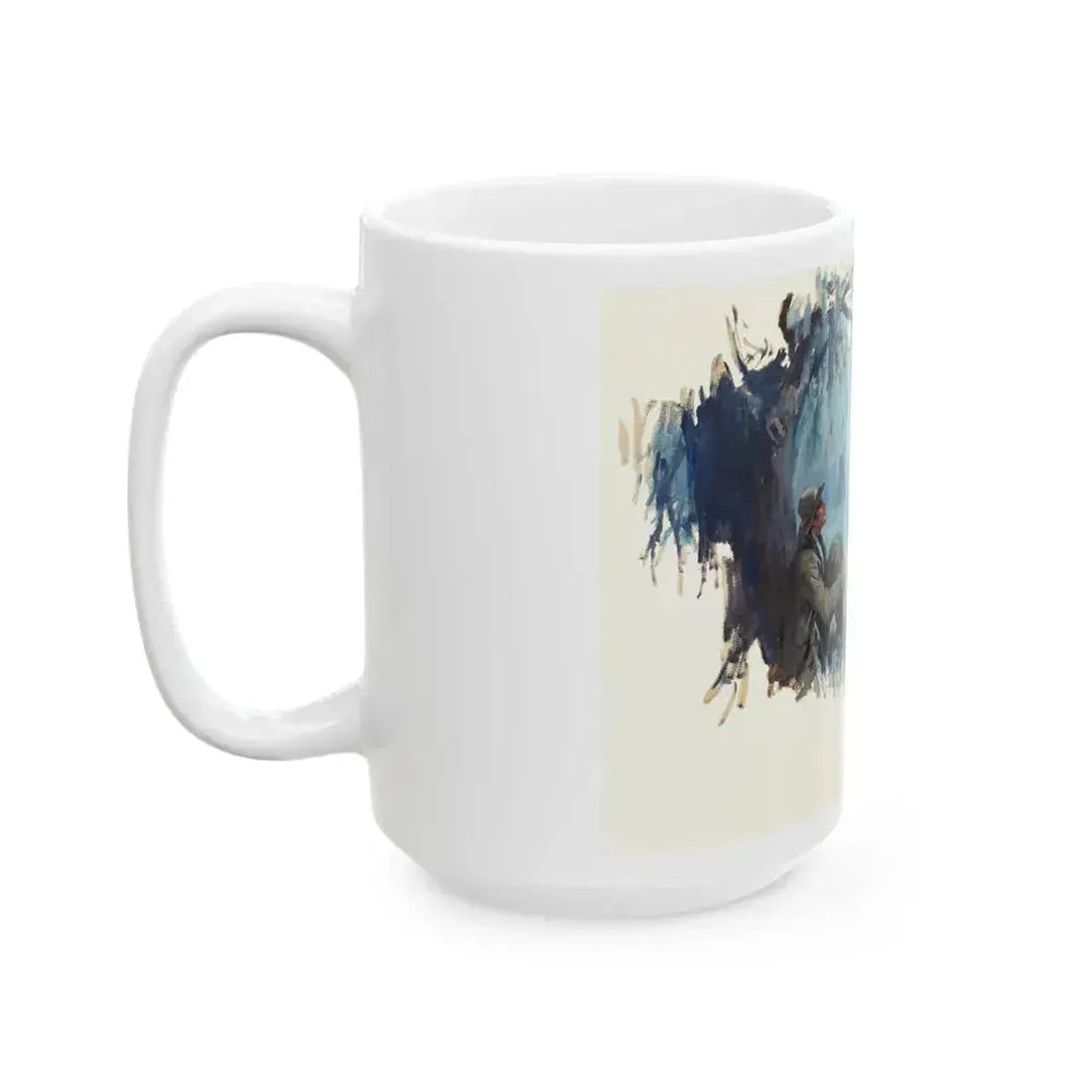 Forest Hunting Scene - White Coffee Mug - Go Mug Yourself