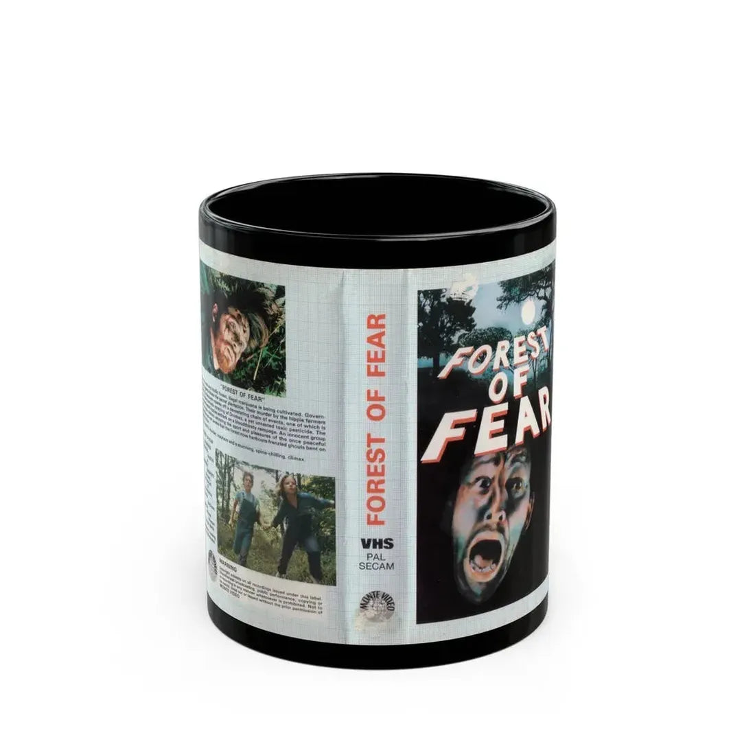 FOREST OF FEAR VIDEO NASTY (VHS COVER) - Black Coffee Mug 11oz - Go Mug Yourself