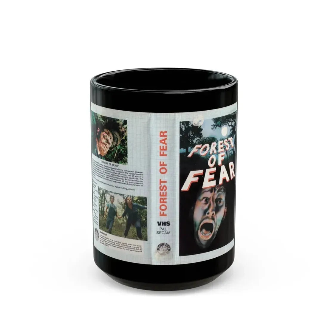 FOREST OF FEAR VIDEO NASTY (VHS COVER) - Black Coffee Mug 15oz - Go Mug Yourself