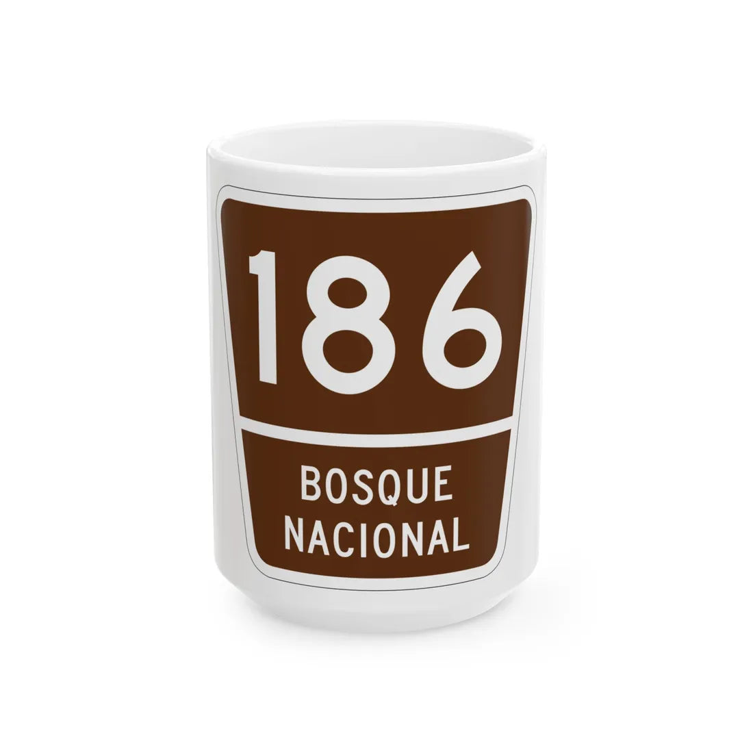 Forest Route 186 Puerto Rico (Puerto Rico) (Road Sign) White Coffee Mug 15oz - Go Mug Yourself