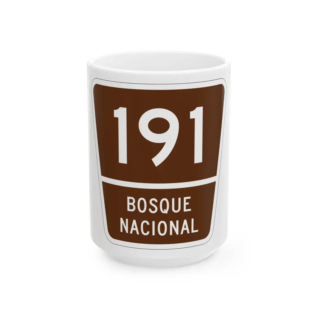 Forest Route 191 Puerto Rico (Puerto Rico) (Road Sign) White Coffee Mug 15oz - Go Mug Yourself