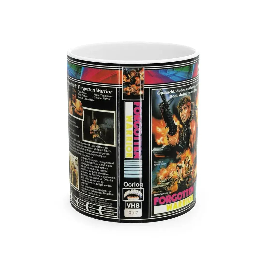 FORGOTTEN WARRIOR (VHS COVER) - White Coffee Mug 11oz - Go Mug Yourself