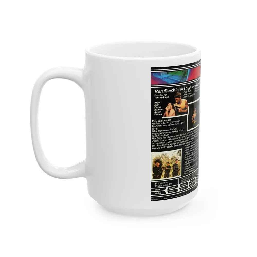 FORGOTTEN WARRIOR (VHS COVER) - White Coffee Mug - Go Mug Yourself