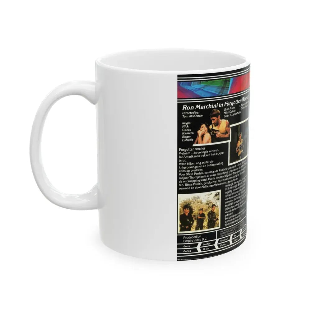 FORGOTTEN WARRIOR (VHS COVER) - White Coffee Mug - Go Mug Yourself