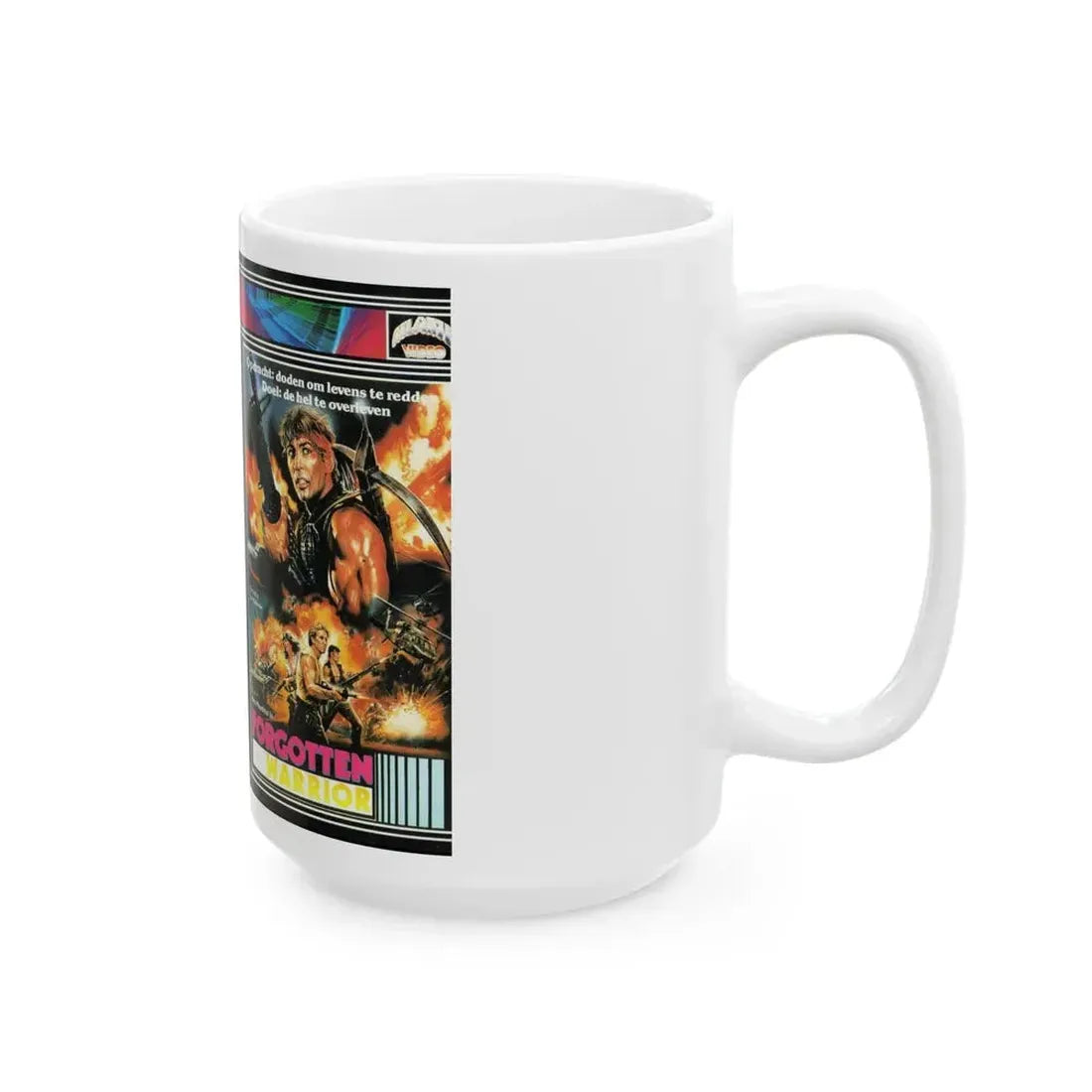 FORGOTTEN WARRIOR (VHS COVER) - White Coffee Mug - Go Mug Yourself