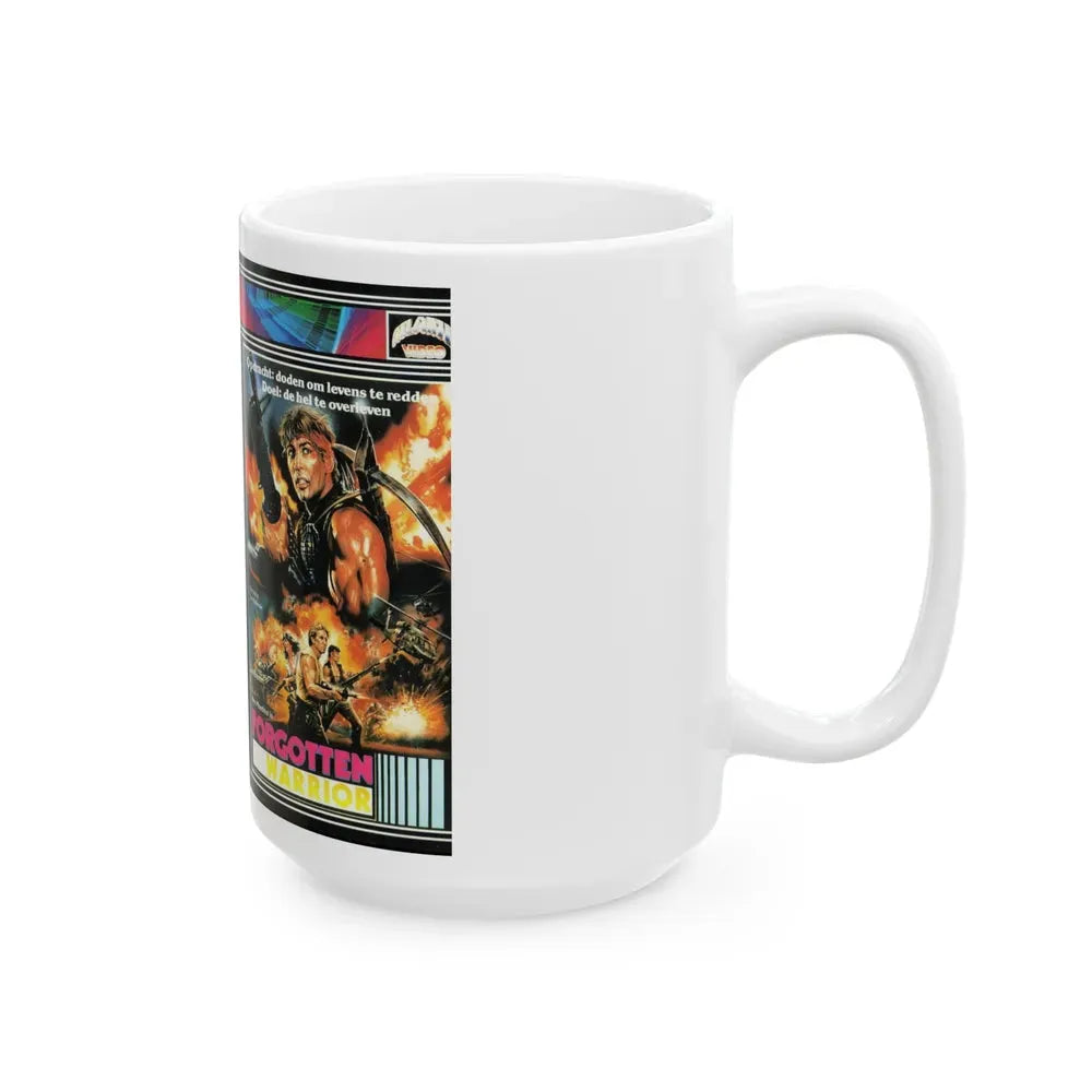 FORGOTTEN WARRIOR (VHS COVER) - White Coffee Mug - Go Mug Yourself