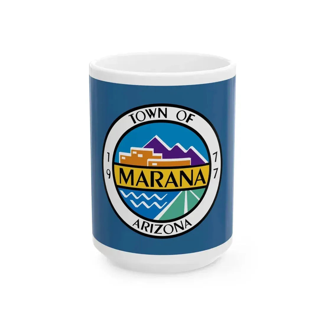 Former flag of Marana Arizona 2013 - 2021 (United States) White Coffee Mug 15oz - Go Mug Yourself