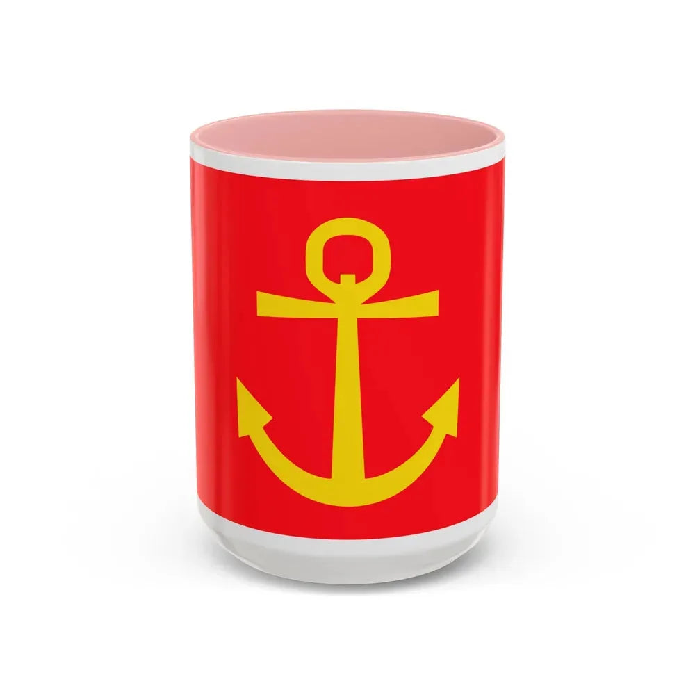 Former flag of Narvik Nordland Norway - Accent Coffee Mug 15oz Pink - Go Mug Yourself