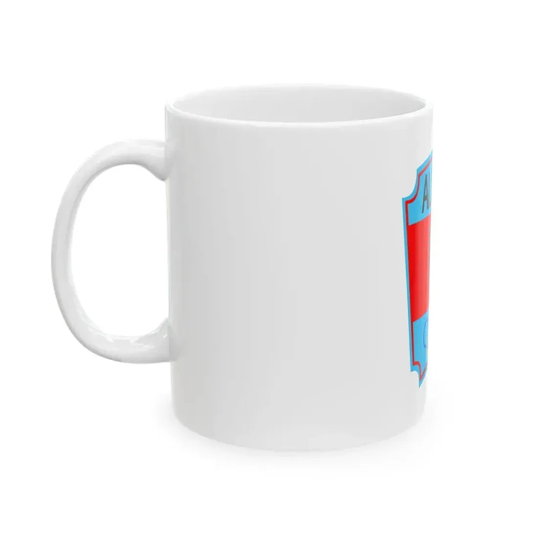 Former flag of the Albanian National Olympic Committee (Albania) White Coffee Mug - Go Mug Yourself