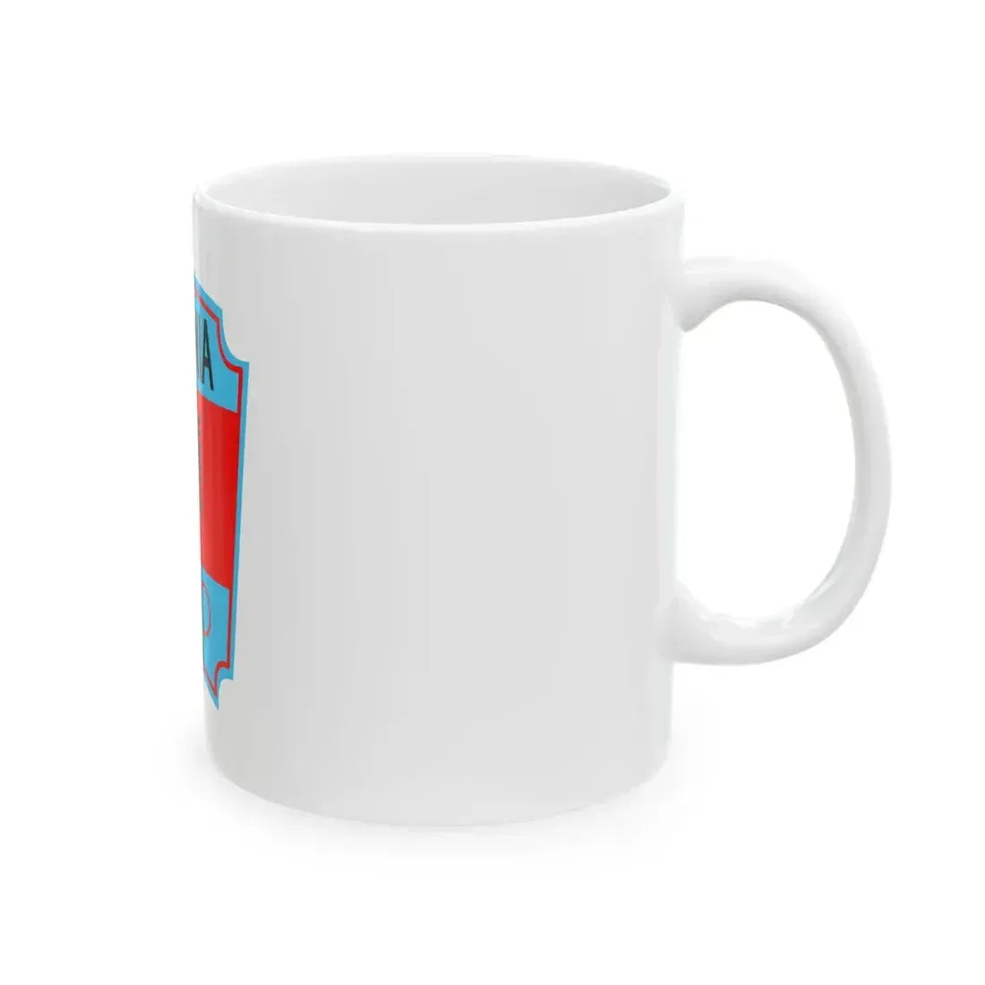 Former flag of the Albanian National Olympic Committee (Albania) White Coffee Mug - Go Mug Yourself
