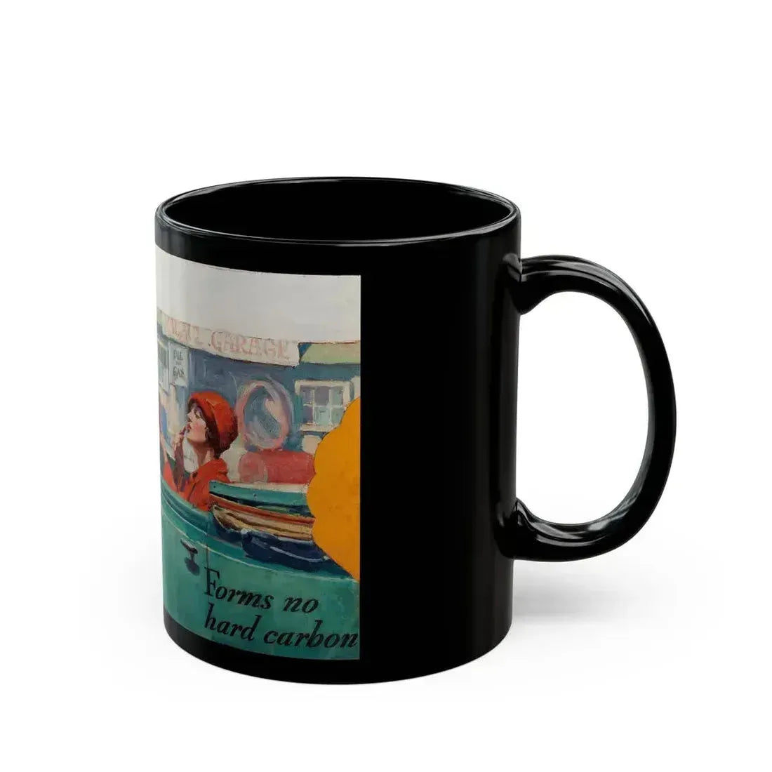 Forms No Hard Carbon, advertising illustration - Black Coffee Mug - Go Mug Yourself