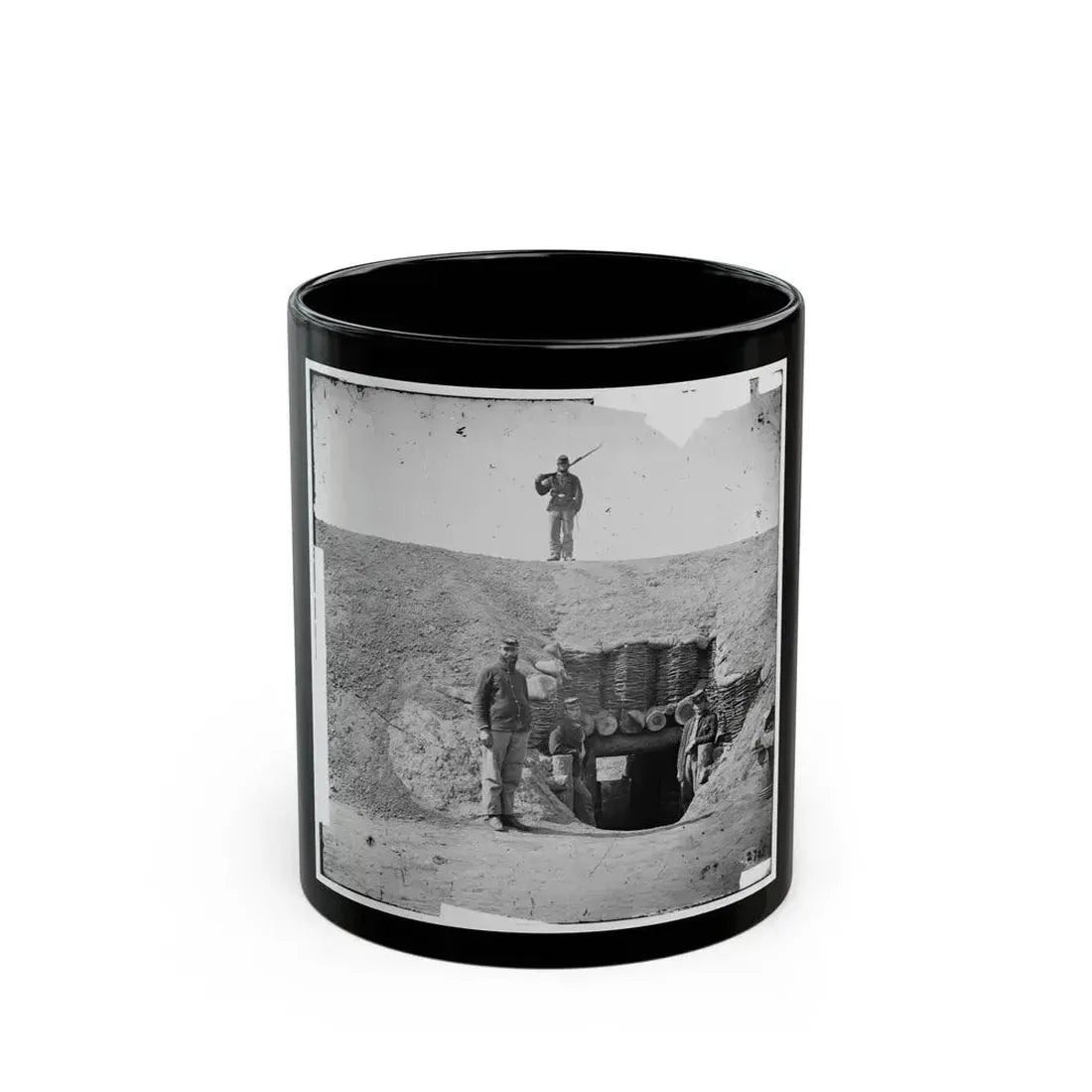 Fort Brady, Va. Entrance To Magazine (U.S. Civil War) Black Coffee Mug 11oz - Go Mug Yourself
