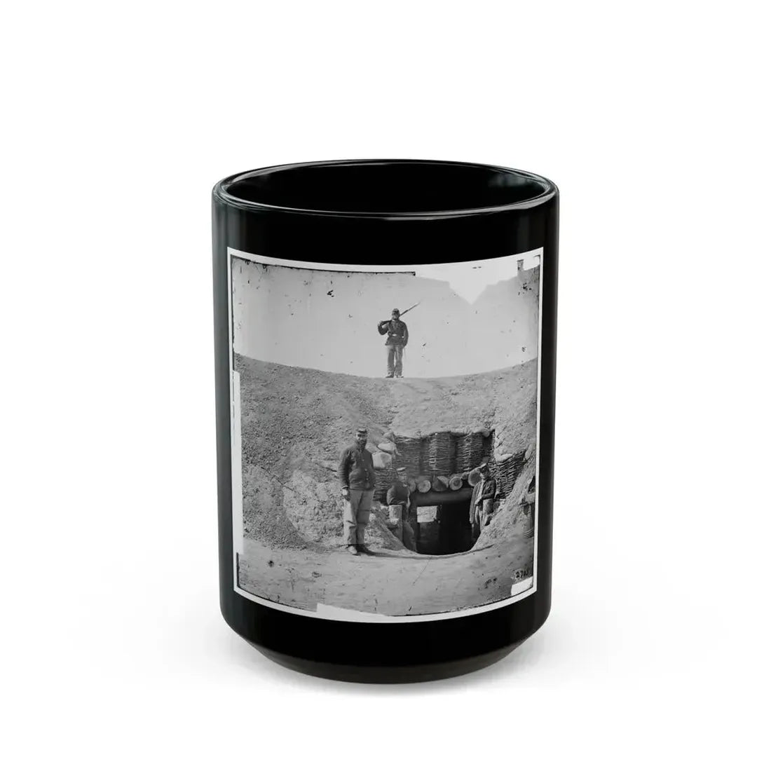 Fort Brady, Va. Entrance To Magazine (U.S. Civil War) Black Coffee Mug 15oz - Go Mug Yourself
