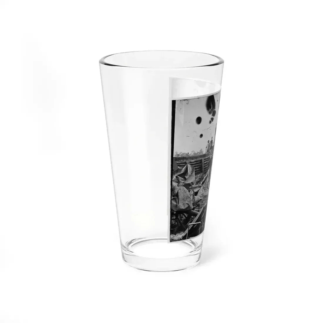 Fort Burnham, Va. (The Former Confederate Fort Harrison). Federal Soldiers In Front Of Bomb-Proof Headquarters (U.S. Civil War) Pint Glass 16oz - Go Mug Yourself