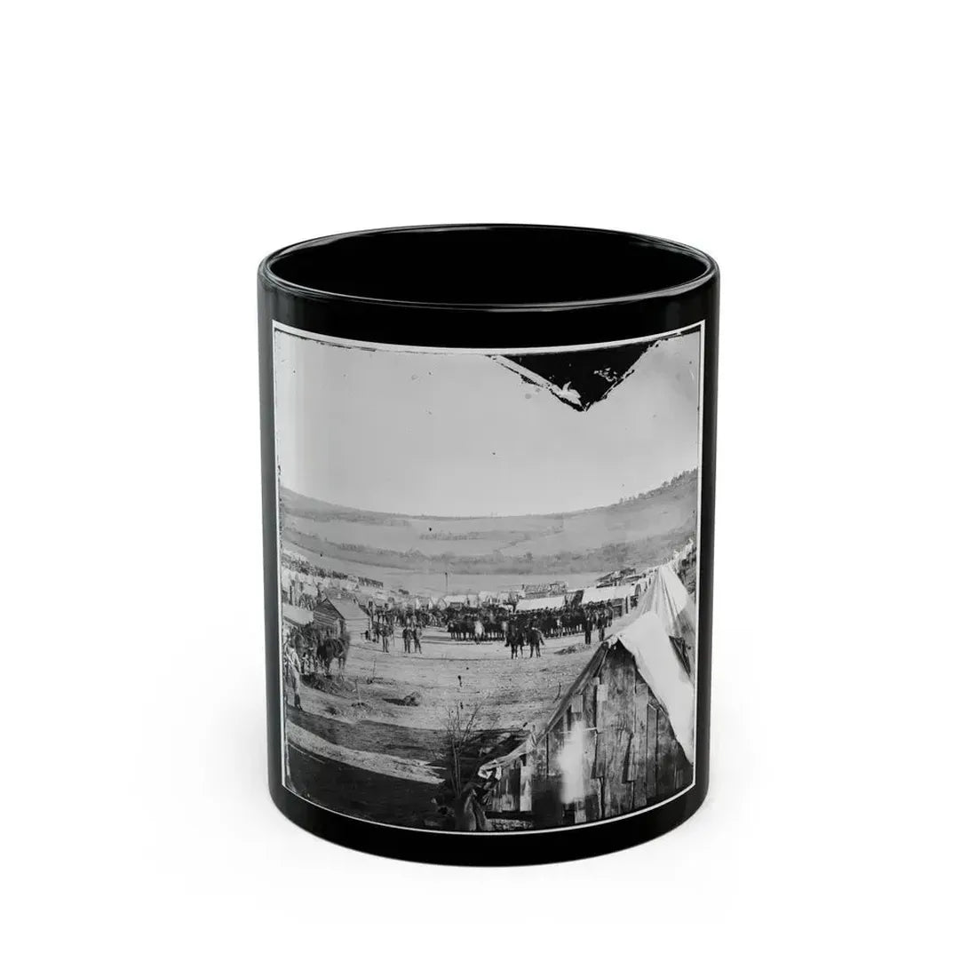 Fort Burnham, Va., Vicinity. Camp Of The 5th Pennsylvania Cavalry Near The Battlefield Of Oct. 29, 1864 (U.S. Civil War) Black Coffee Mug 11oz - Go Mug Yourself
